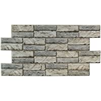 Panel de PVC de 0-4 mm de grosor- imitación piedra expandida clara- 98 x 48 cm